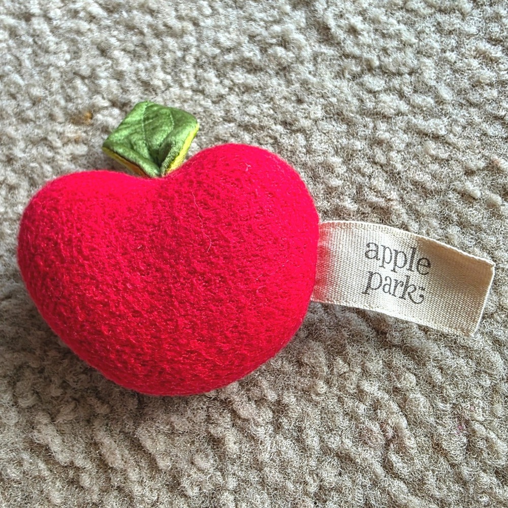 Apple Park Red Apple Plush Rattle Soft Toy Kids OS